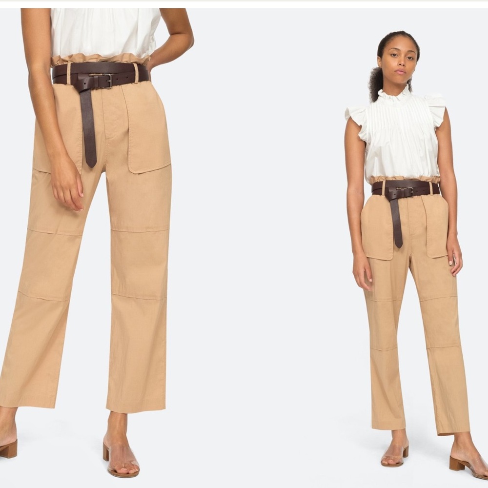 SEA NEW YORK SCOTT HIGH RISE PAPERBAG STRAIGHT LEG PANTS